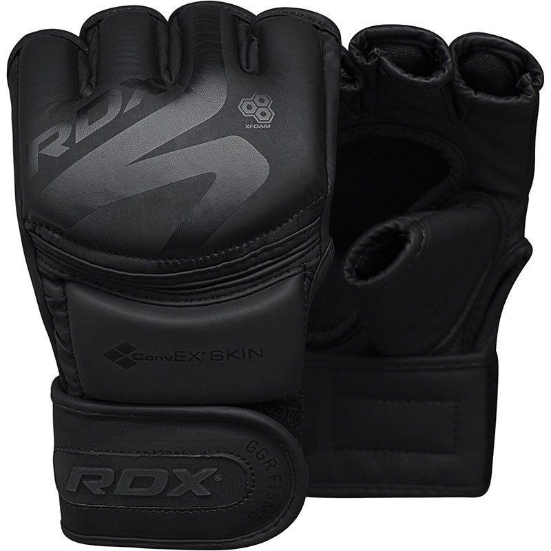 RDX F15 Matte Black Grappling Gloves